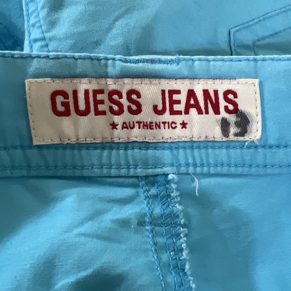 Guess Low Rise Micro Mini Shorts Size 31 Booty Light Blue - Picture 3 of 7
